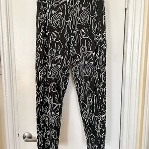 Dazey LA Nude Print Pants in Black and White